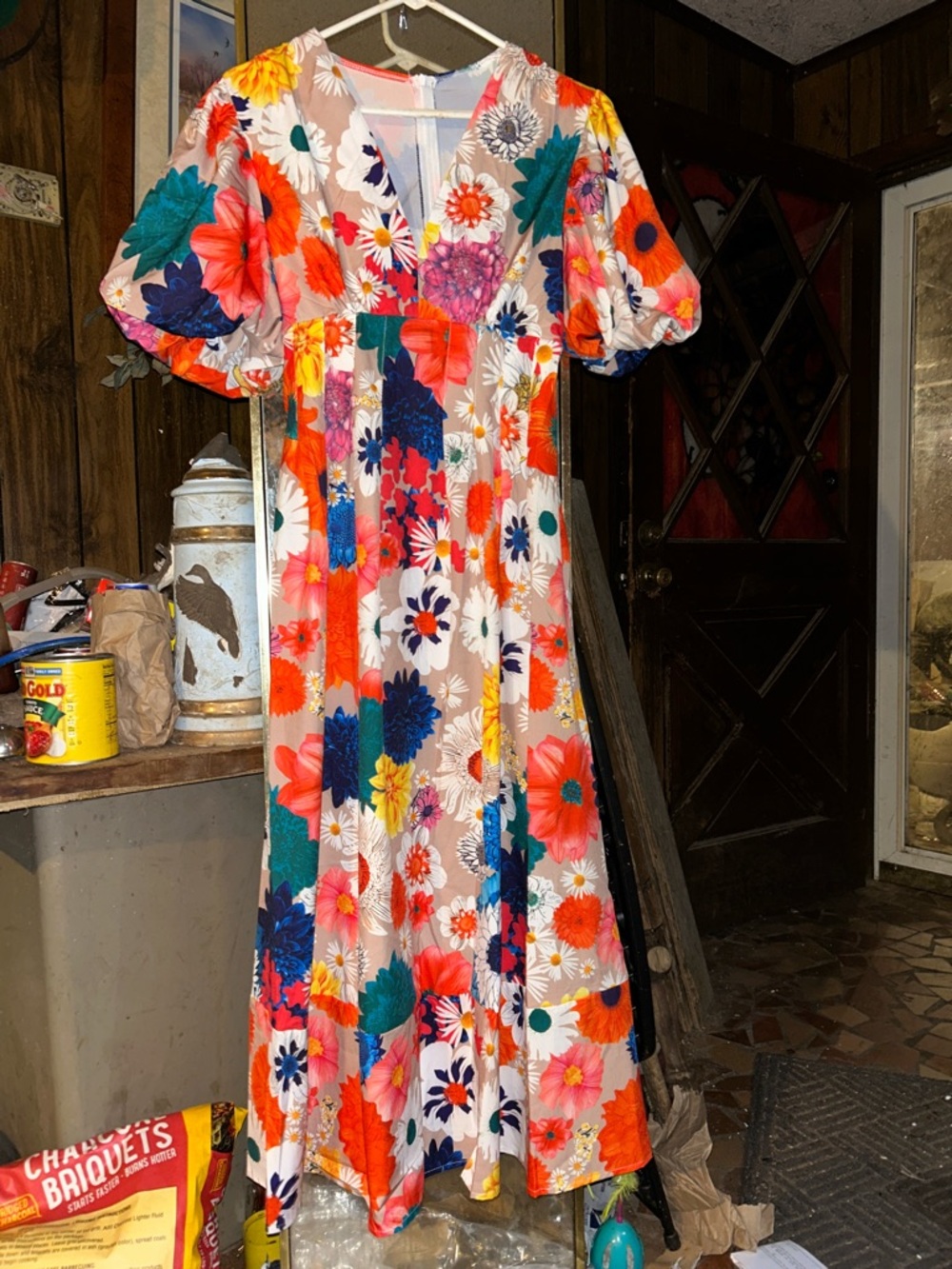 Vibrant Floral Midi Dress in Multi-Color